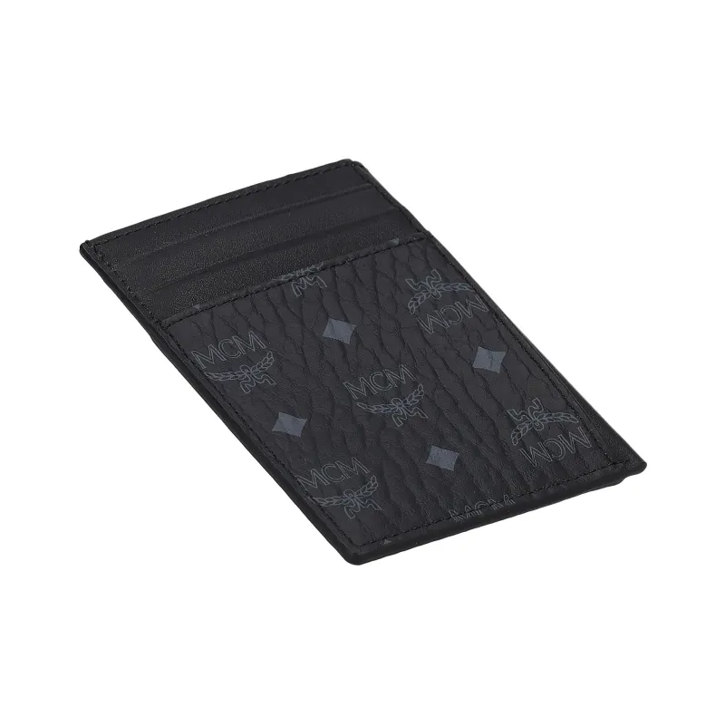 MCM Original Visetos Canvas Card Holder Business Card Holder Card Holder Mini Men's Black-1