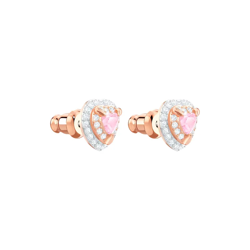 Swarovski Rose Gold Plated Stud Earrings Women's Pink-2