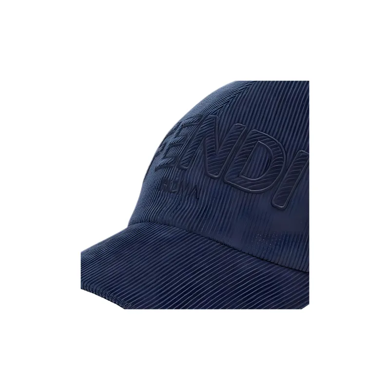 FENDI Logo Embroidered Corduroy Baseball Cap-2
