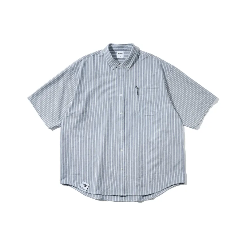 RESTICK Shirt Men's Light Blue Stripes-0