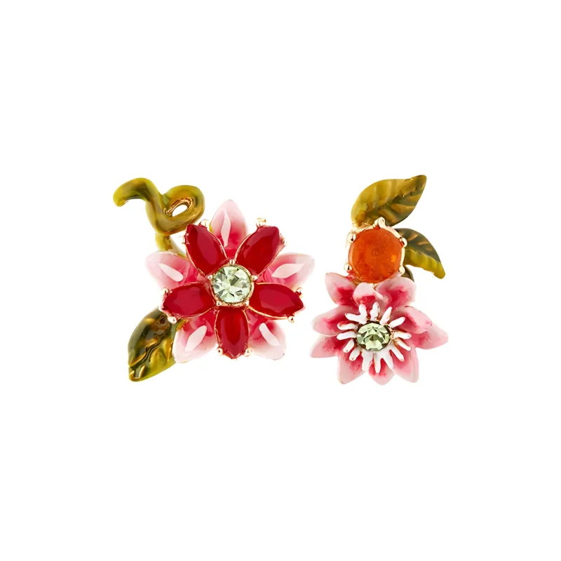 LES NEREIDES Gold Plated Stud Earrings Women's Pink-1