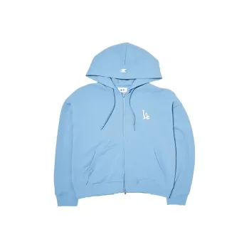MLB Basic Medium Logo Hood Zip Up Sweatshirt Unisex Blue