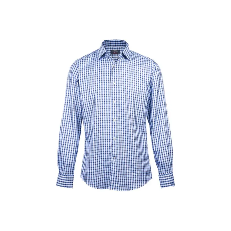 Paul & Shark Yachting Shirt Men's Blue Plaid-0