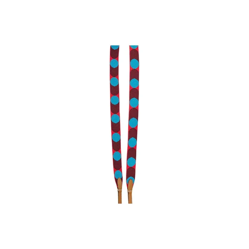 HERMES Sangle Flipperball Canvas With Swift Calfskin Bag Strap Women's Heart Red & Frida Blue & Gold-2