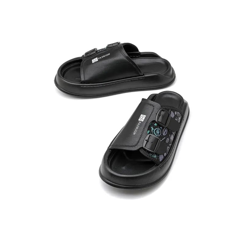 ΛOLUNKΛ Rubber Sole Slip Resistant Abrasion Resistant Slide Slippers Men's-7