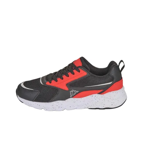 Kappa LOGO SAFIR Anti Slip Wear Resistant Low Top Casual Running Shoes Men's Black Red