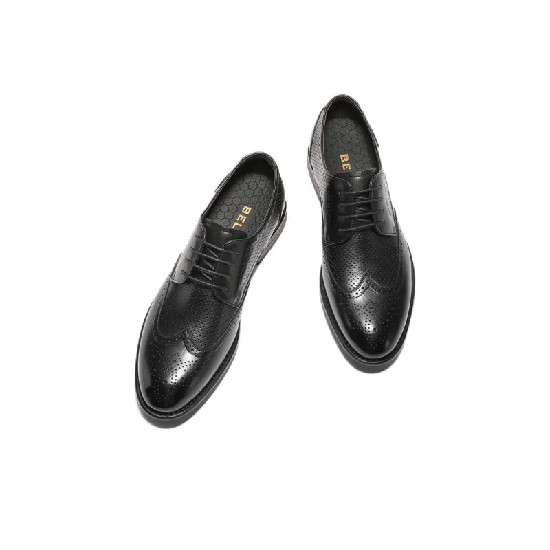 BELLE Dress Shoes Men Low Top Black-2