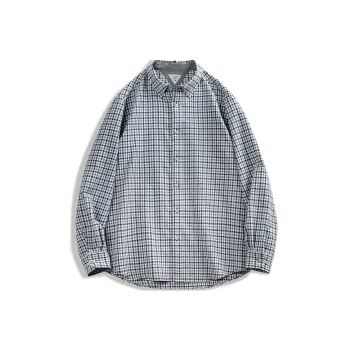 MADEN Shirt Men's Light Gray Plaid