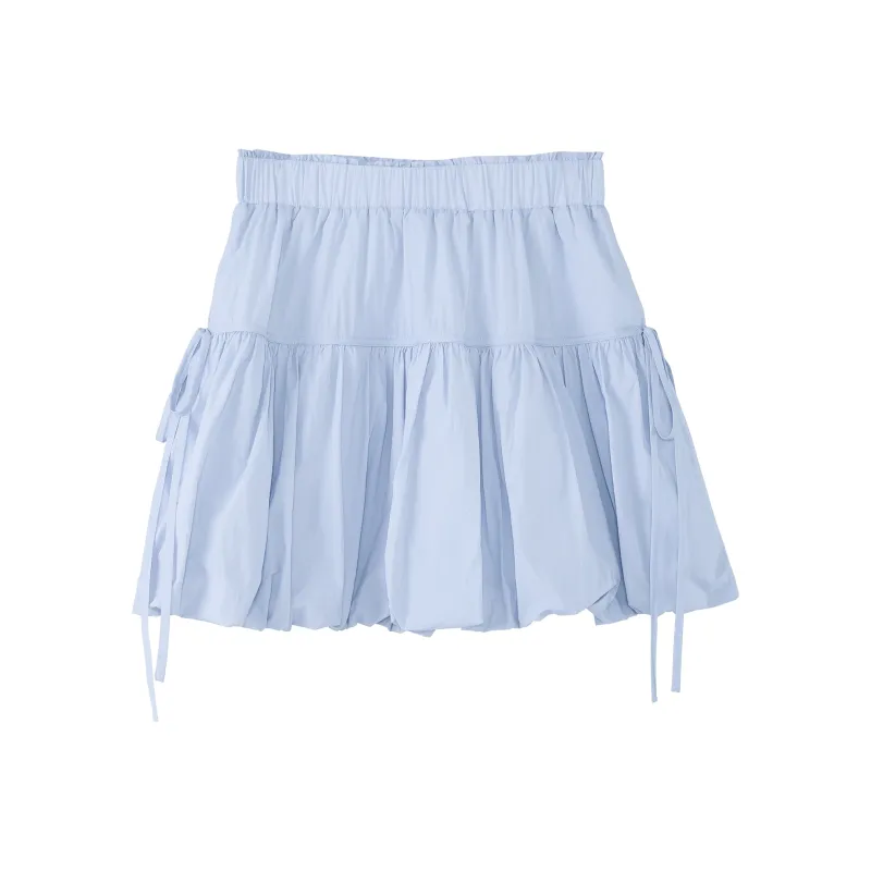 Fstudio Puffy Skirt Casual Short Skirts Women's Blue-2
