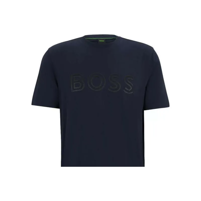 HUGO BOSS Maxi Logo Embossed Crewneck T-Shirt-4