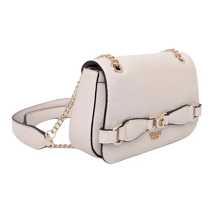 GUESS Faux Leather Crossbody Bag, Shoulder Bag Women's Beige-4