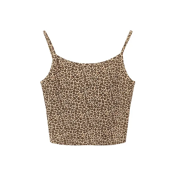 CHUU Top Women's Leopard Print Coffee-1