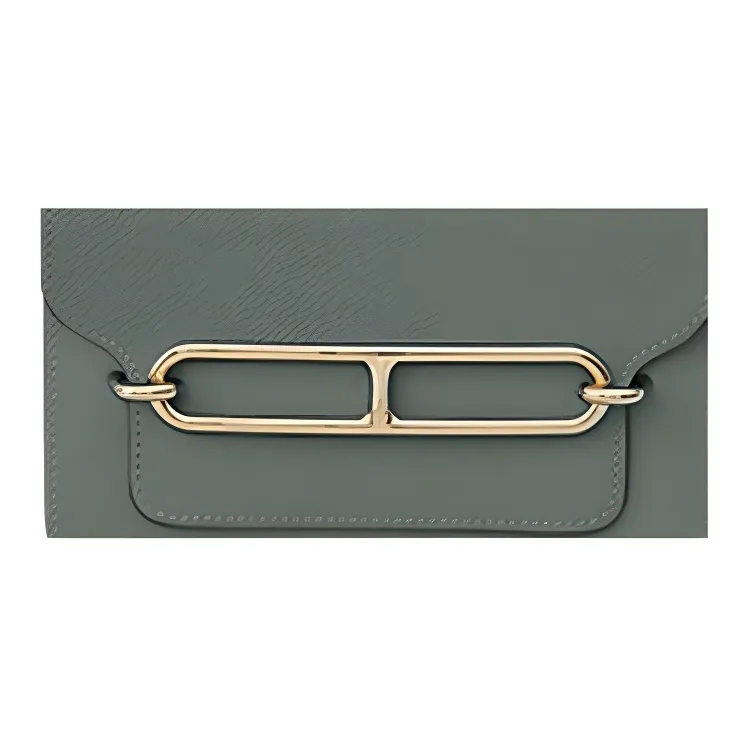 HERMES Evercolor Calfskin Pig Nose Bag Shoulder Bag Crossbody Bag Mini Women's Gray Green-4