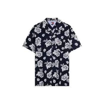 Tommy Hilfiger Shirt Men's Navy Blue With White Print