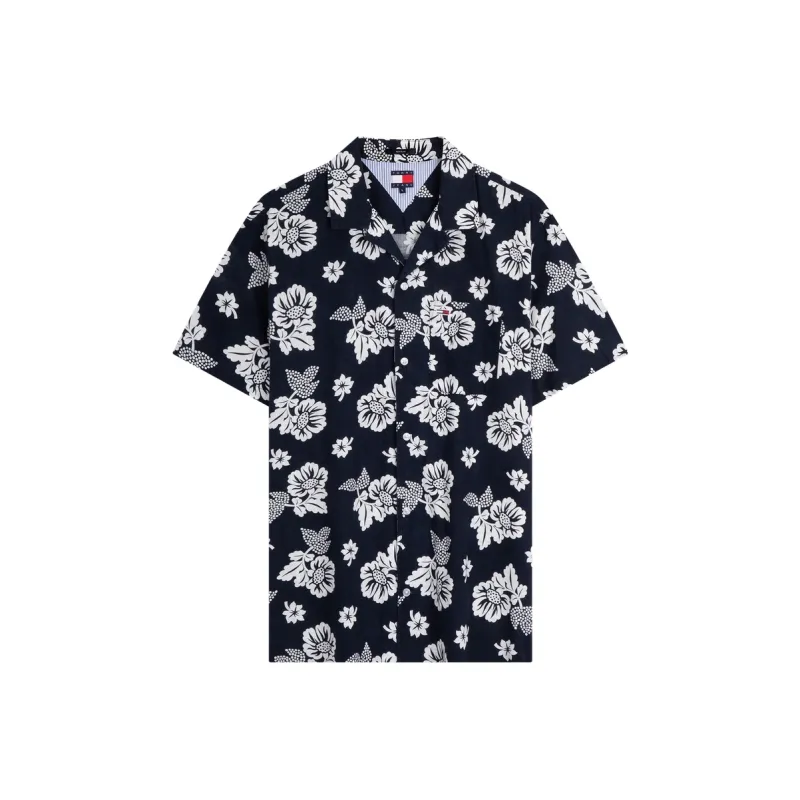 Tommy Hilfiger Shirt Men's Navy Blue With White Print-0