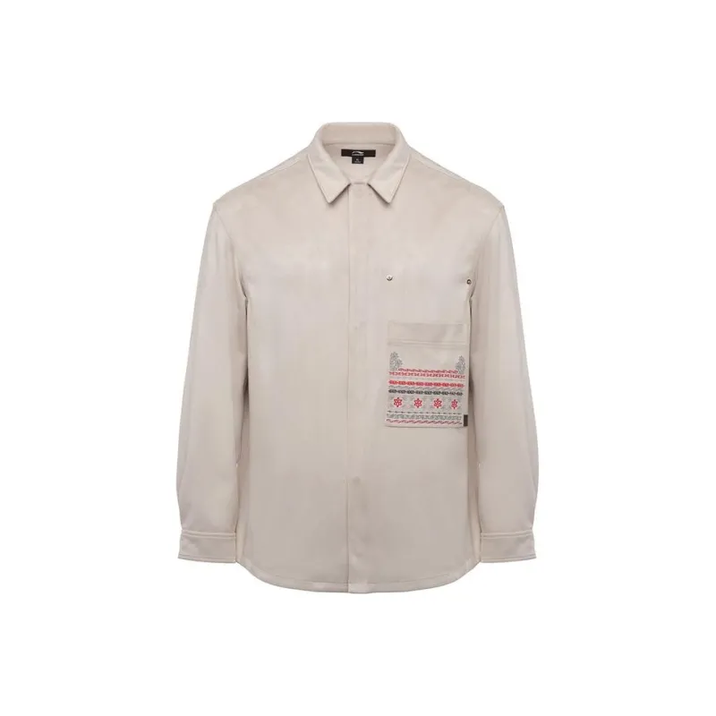 LI NING 1990 Shirt Men's Oat Gray-0