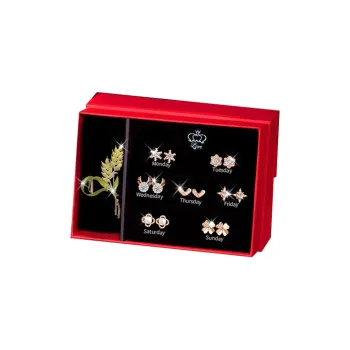 GAGA S925 Sterling Silver Needle Stud Earrings Gift Box Women's