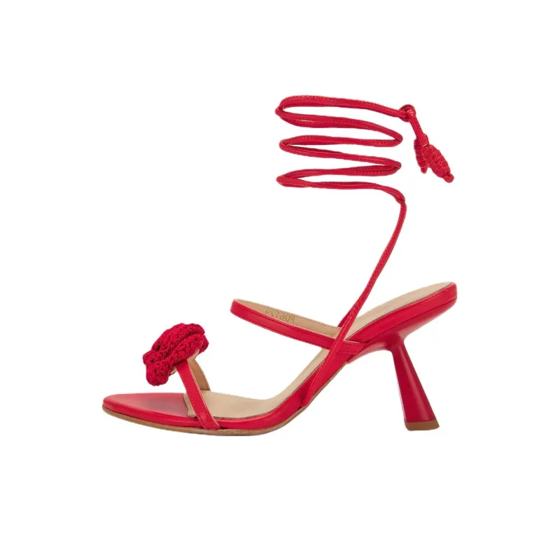 ALOHAS Kendra Bloom One Strap Sandals 7.5cm Women's Red-0