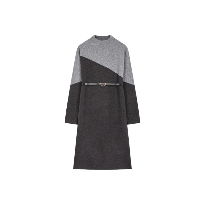 Mo Han Yi Mei Long Sleeved Dresses Women's Gray-2