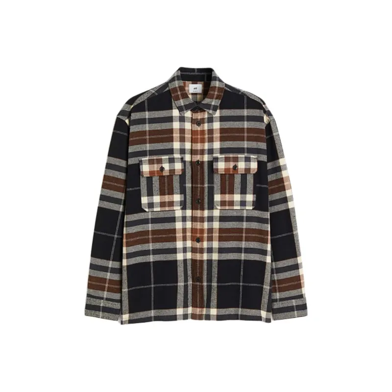 H&M Shirts Men Brown-0