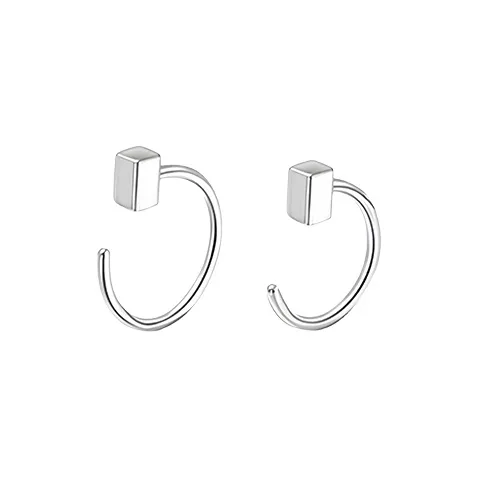EAR PARTNER Silver Earrings Unisex-4