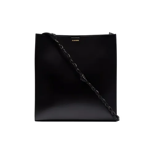 JIL SANDER Cow Leather Shoulder Bag, Crossbody Bag Medium Size Men's Black