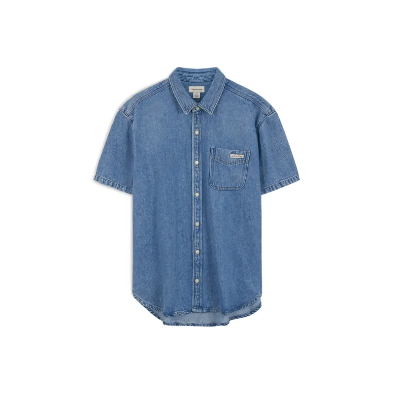 CALVIN KLEIN Shirt Men's Denim Light Blue-0
