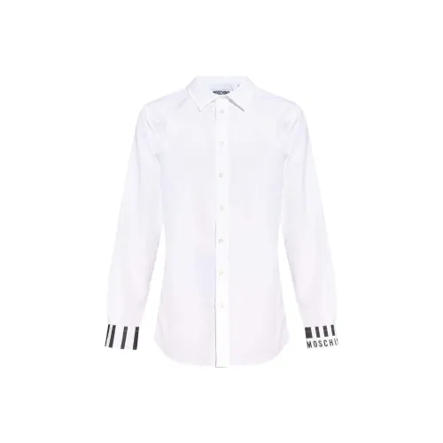 MOSCHINO Logo Printed Curved Hem Shirt