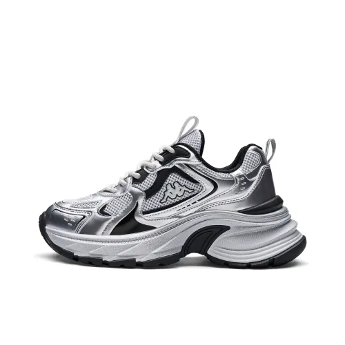 Kappa K Spice Back to Back Anti Slip Wear Resistant Low Top Chunky Sneakers Women's Silver Black