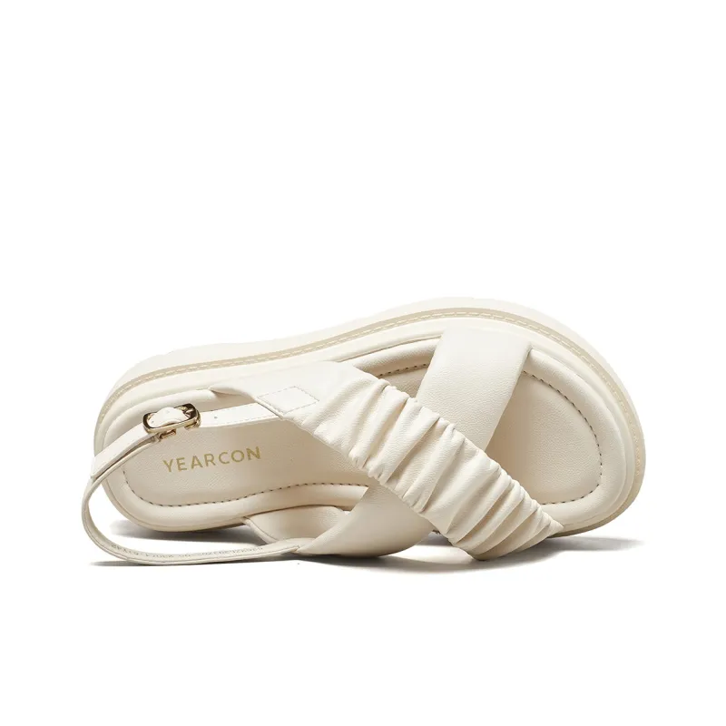 YEARCON Beach Sandals Women's Ecru-6