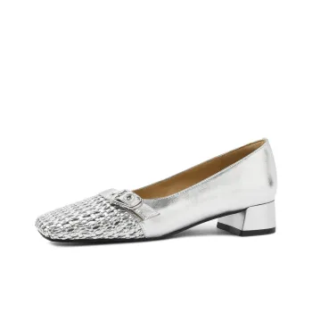 CAMEIDO Chunky Heel High Heels 3.5cm Women's Silver