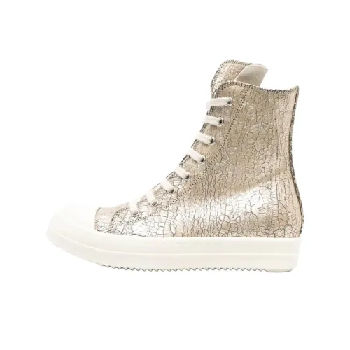 Rick Owens DRKSHDW Mid Top Skateboard Shoes Women's Gold