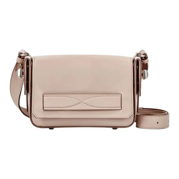 ZESH Cow Leather Crossbody Bag, Shoulder Bag Small Size Women's Light Milk Tea-0