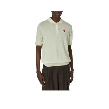 CDG Play Polo Shirts Men Ecru