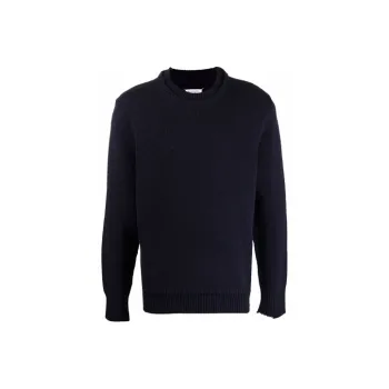 Maison Margiela Layered collar Elbow patch Distressed Jumper