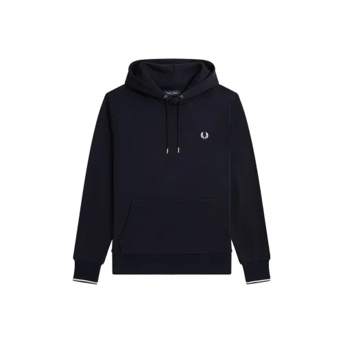 FRED PERRY Logo Embroidered Drawstring Hoodie