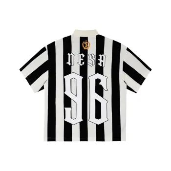 STK SMALL TOWN KID Polo Shirt Unisex Black White Stripes