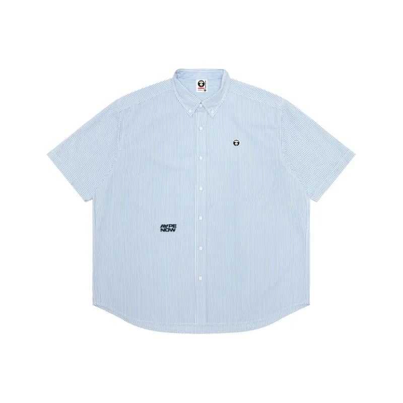 Aape By *A Bathing APE® Aapenow Moonface logo Striped Shirt-0