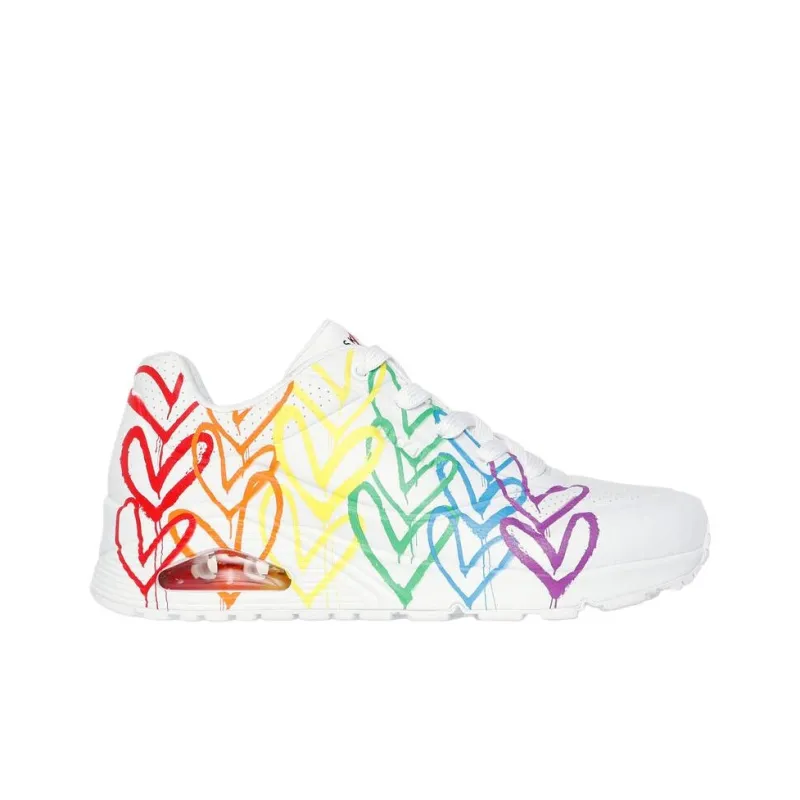 Skechers Uno   Full Of Love Low Top Casual Shoes Women's White-1