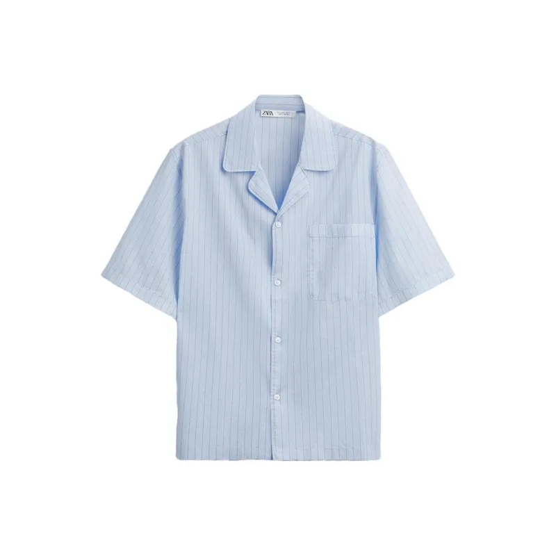ZARA Shirts Men Sky Blue-0