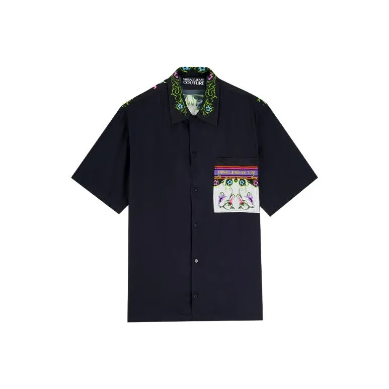 VERSACE JEANS COUTURE Shirts Men Black-0