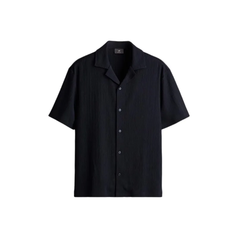 H&M Shirts Men Marine Blue-0
