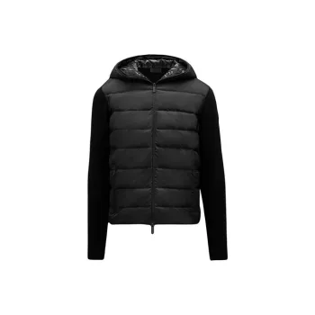 Moncler Padded-panels Knitted Hooded Jacket
