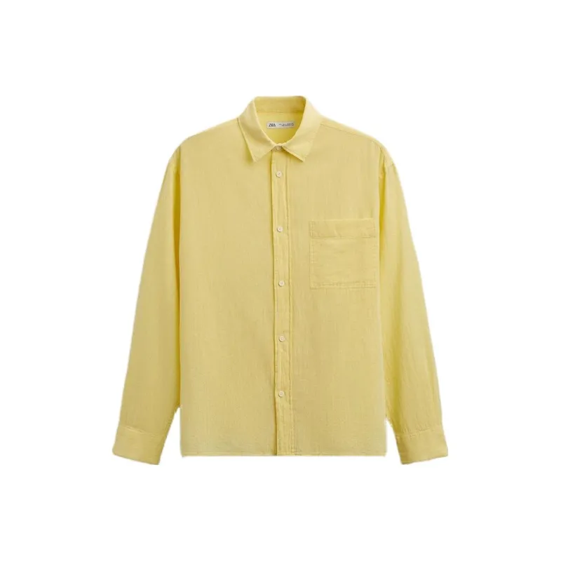 ZARA Shirts Men Yellow-0