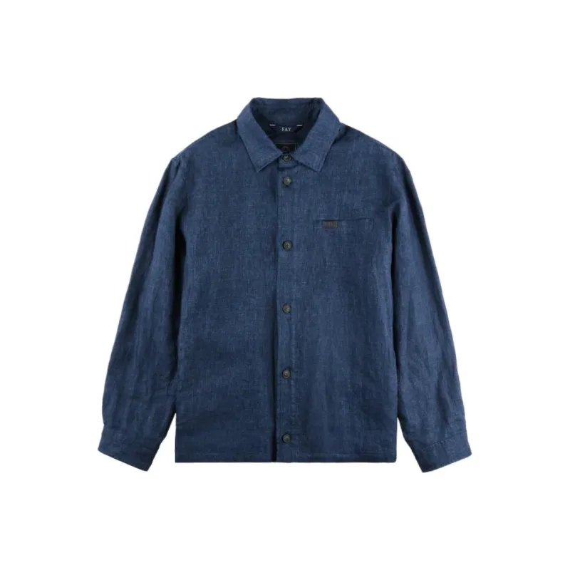 FAY Shirts Men Blue-0