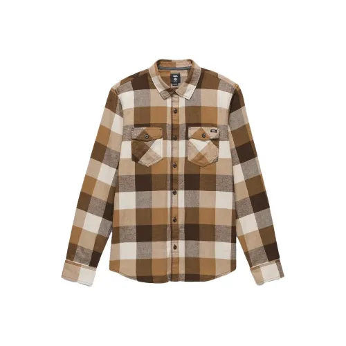 Vans Box Flannel Long Sleeve Buttondown Shirt Shirt Men's Taupe