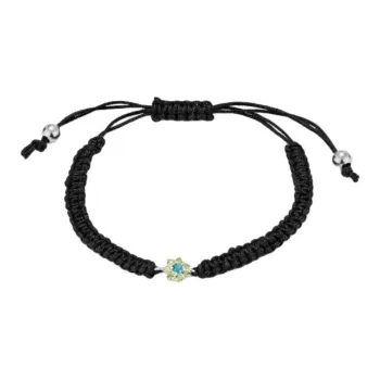 Radiant Silver, Stainless Steel, Cubic Zircon Bracelets Women's Black