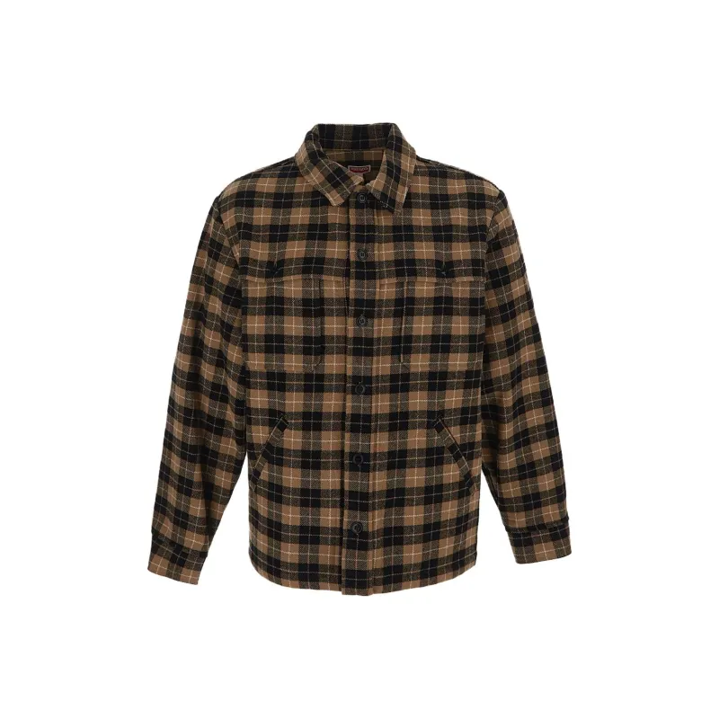 KENZO Logo Patch Checked Overshirt-0