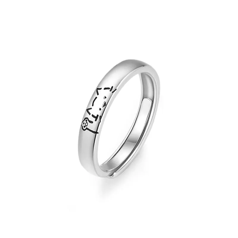 Old Fu Gold 999 Fine Silver Rings Unisex-6