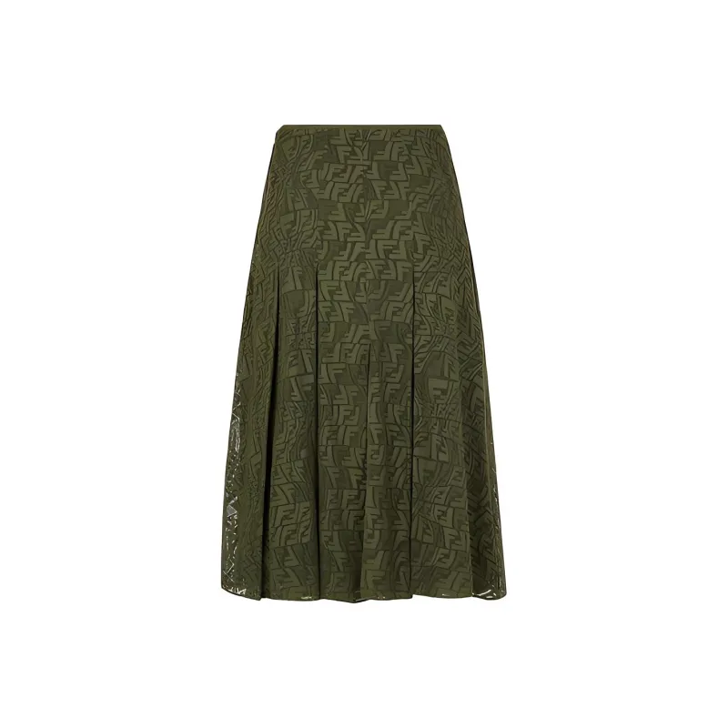 FENDI Casual Long Skirts Women's Green-1